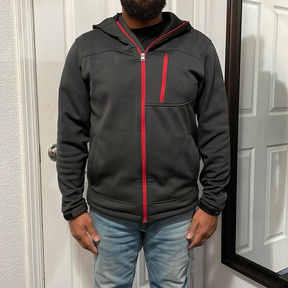 Free Country mens medium marled fleece jacket.